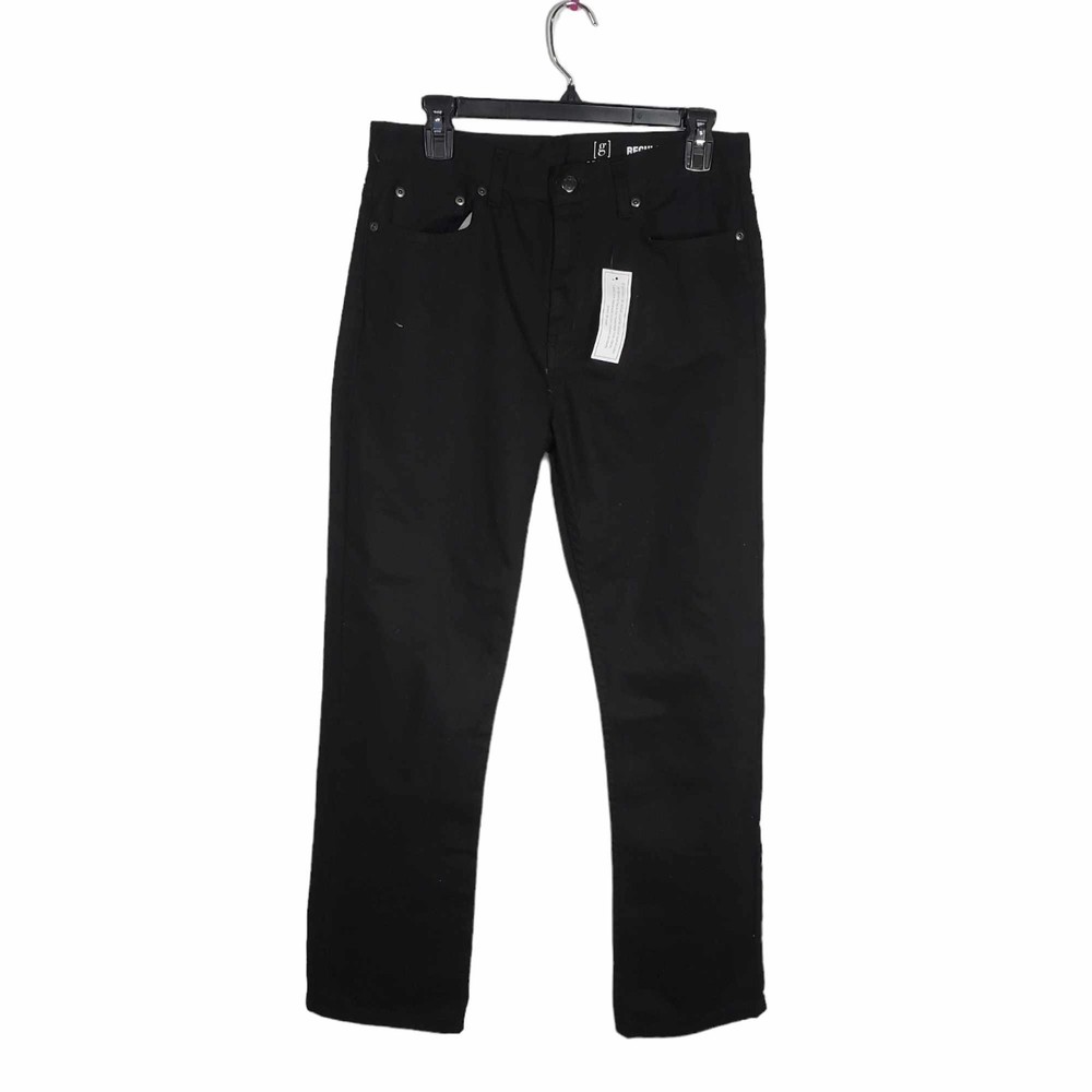 George men's size 30x30 Regular Fit Black Denim Straight Leg jeans NWT